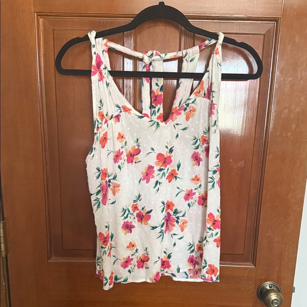 Papermoon Floral Tank Top - White and Pink